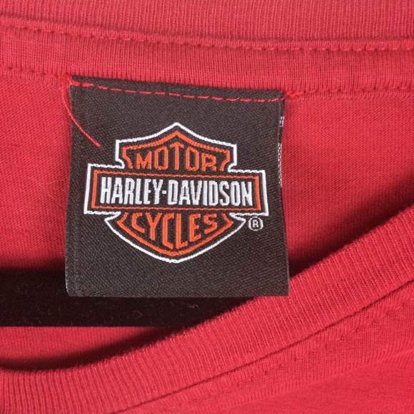 Harley Davidson 4 Rivers Paducah, KY Filigree Red Cotton Tee Size Large - Picture 5 of 8